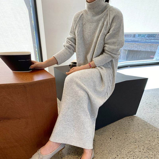 Elegant knitted long dress for women - Pasha