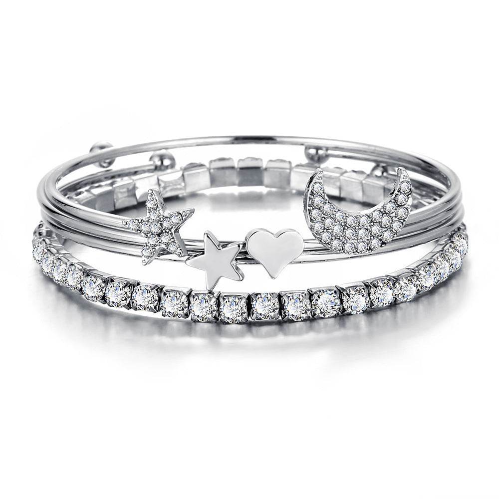 Ladies' Moon and Stars Bangles – Elegant Bracelets for Every Occasion - Pasha