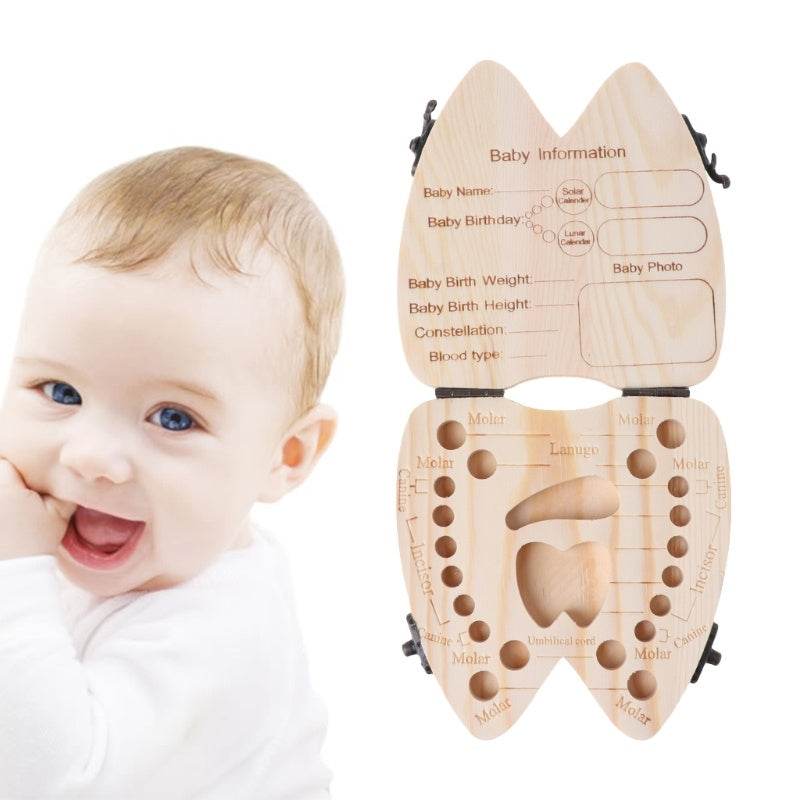 Wooden Baby Tooth Box Organizer – Eco-Friendly, Handcrafted Tooth Storage for Boys & Girls - Pasha