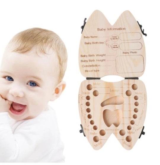 Wooden Baby Tooth Box Organizer – Eco-Friendly, Handcrafted Tooth Storage for Boys & Girls - Pasha