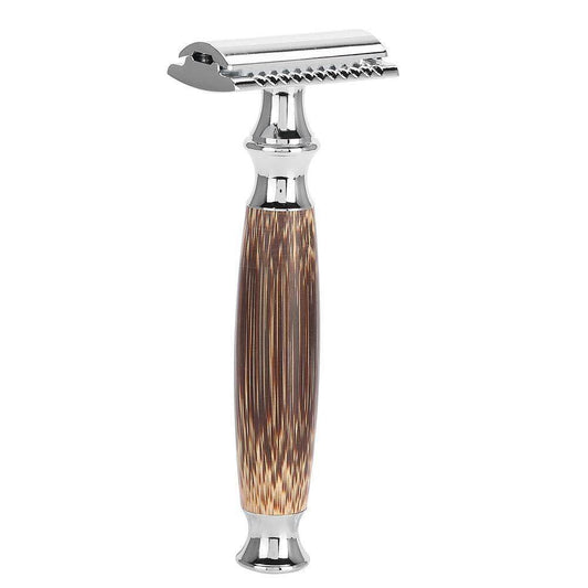 Natural Retro Bamboo Handle Double-Standard Single-Edged Safety Razor – Sustainable & Precise Shaving Experience - Pasha