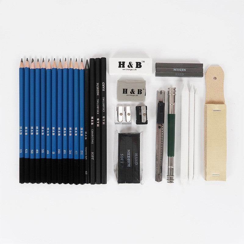 Professional Drawing Sketch Pencil Kit -Sketch Graphite 32 pcs Set - Pasha