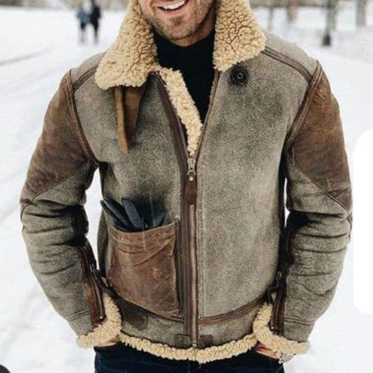 Men´s Warm Lambswool Jacket-fashionable look - Pasha