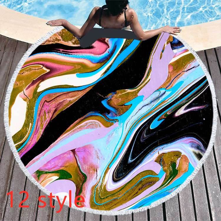 Round Microfiber Beach Towel – Soft & Printed - Pasha