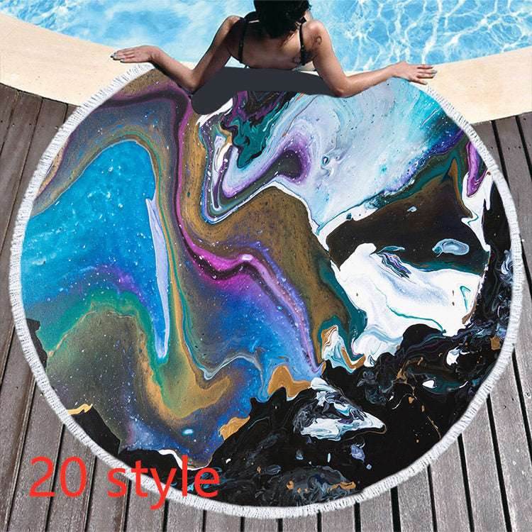 Round Microfiber Beach Towel – Soft & Printed - Pasha