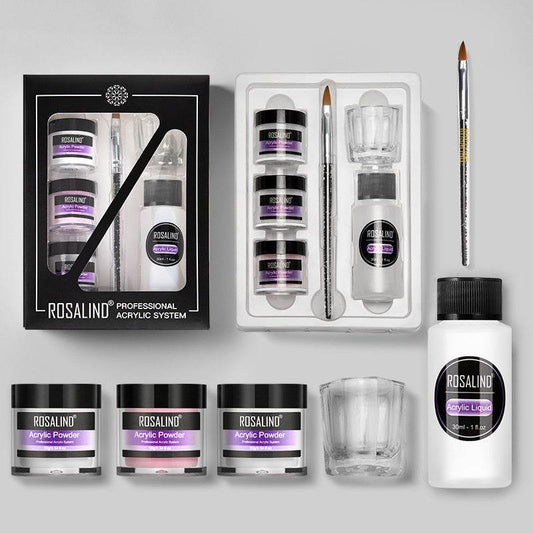 Nail Art Transparent Crystal Carving Powder Set – DIY Nail Extension & Carving Kit - Pasha