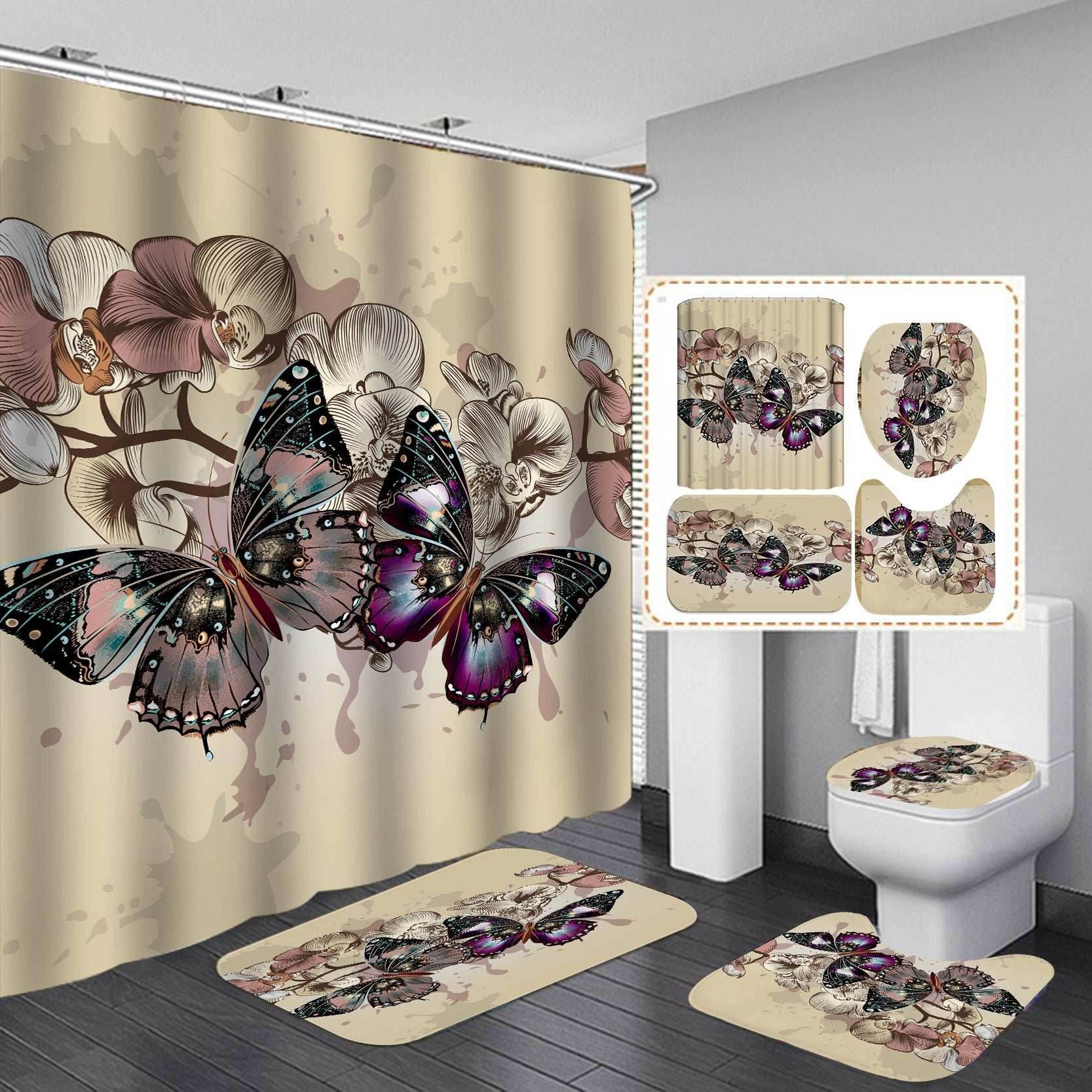 Butterfly Shower Curtain - Pasha