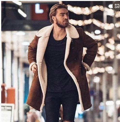 Men´s Retro Warm Coat with Fleece Composite Suede-style and comfort - Pasha