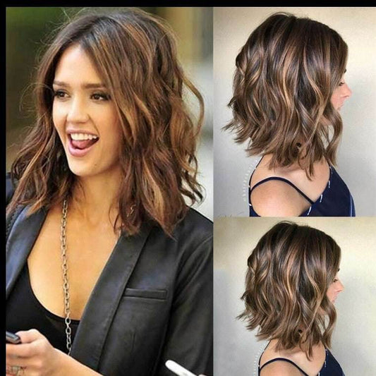 Curly Heat-Resistant Wig – Medium, Black-Brown - Pasha