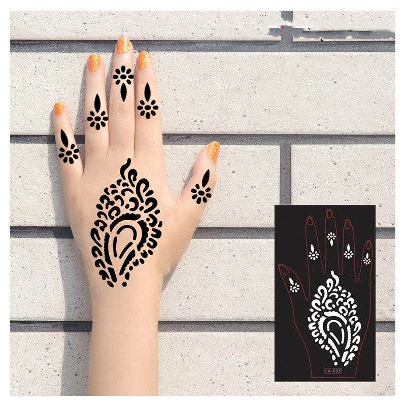 Hand Tattoo Stickers 2 sheets – Henna Stencil for Temporary Body Art - Pasha