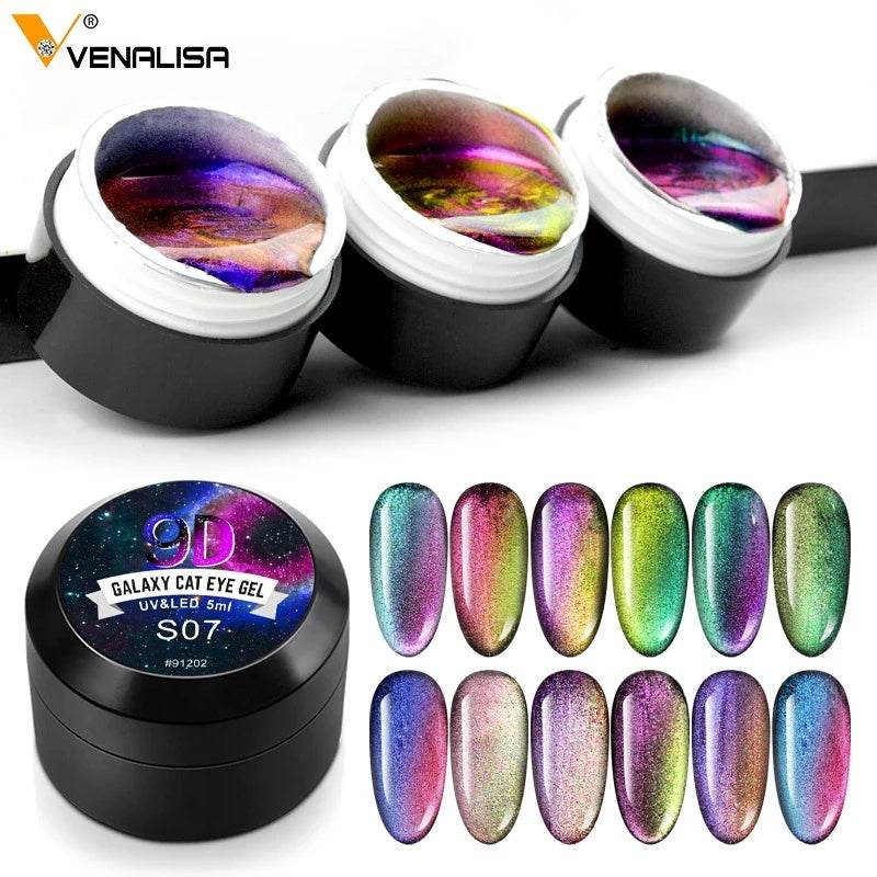 Venalisa 9D Gel Polish Cat Eye Magic – Galaxy Starry Magnetic Multicolor 5ml - Pasha