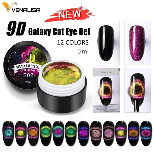 Venalisa 9D Gel Polish Cat Eye Magic – Galaxy Starry Magnetic Multicolor 5ml - Pasha