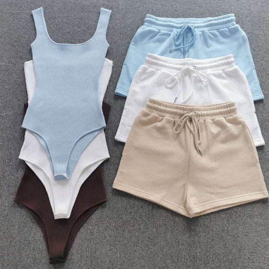 Athletic Vest Thong Tights Set for Women-perfect outfit - Pasha