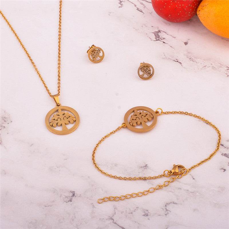 Elegant Women's Jewelry Gift Set - Necklace, Watch, Bracelet & Earrings - Pasha