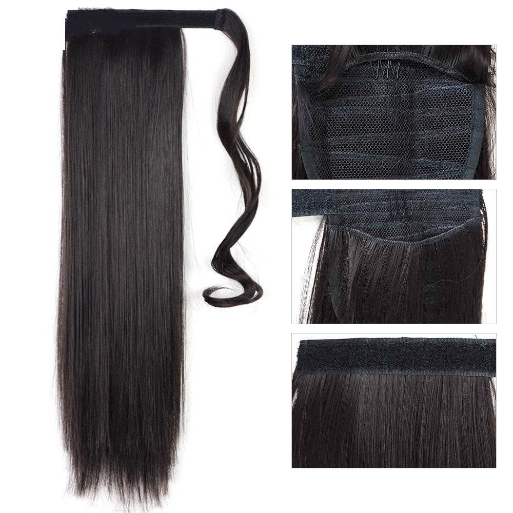 Long Straight Wrap Around Clip-In Ponytail Hair Extension – 22 Inch, Heat Resistant Synthetic Hair - Pasha