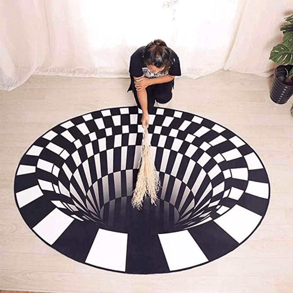 3D Illusion Vortex Carpet – Round & Stylish - Pasha