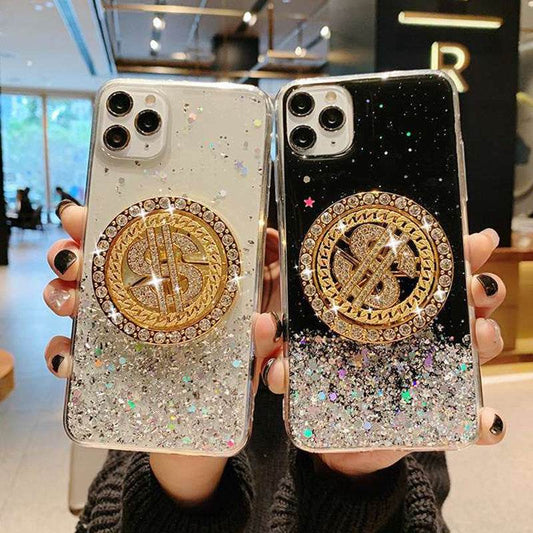 Luxury 3D Diamond Dollar Spinner iPhone Case – Glamorous & Protective TPU Cover - Pasha