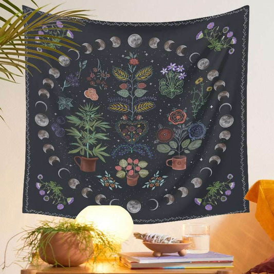 Moon Phase Tarot Tapestry – Mystical Wall Decor - Pasha