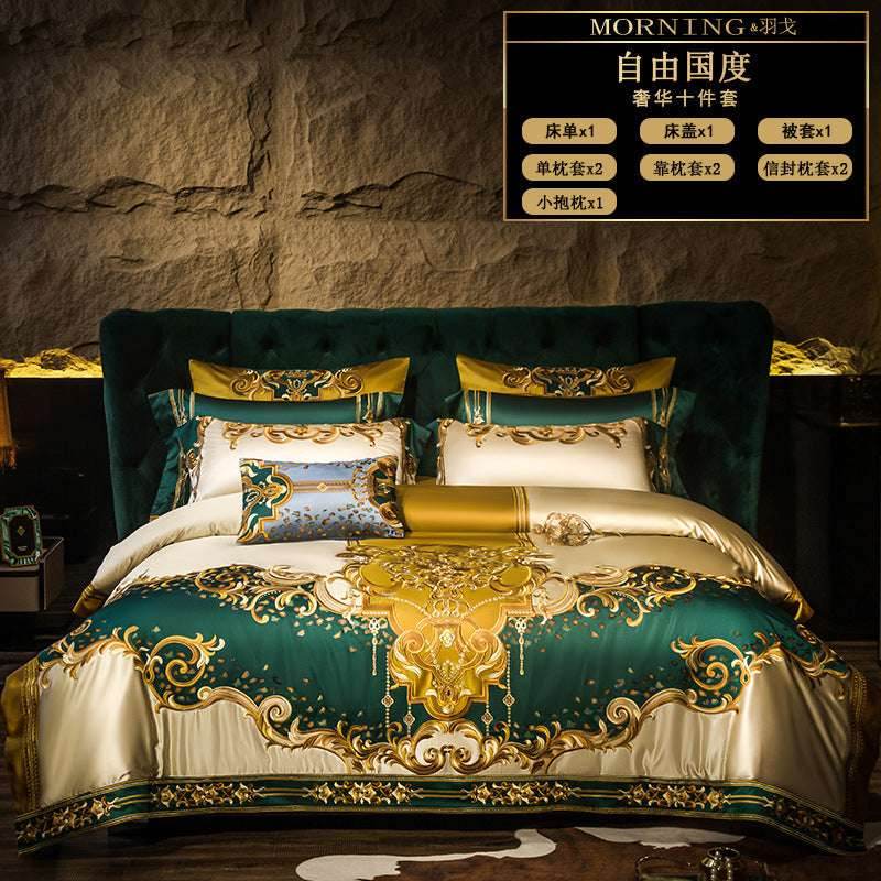 Satin Embroidered Bedding Set – Luxurious & Elegant - Pasha