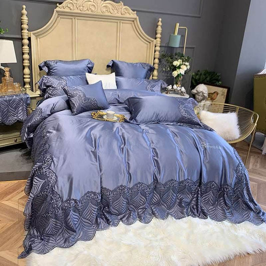 Silk Cotton Bedding Set – European Style & Gold - Pasha