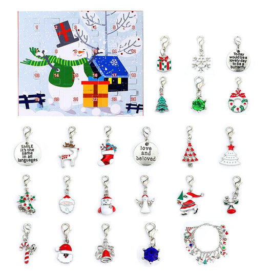 Christmas Beaded Bracelet Gift Box Set – DIY Advent Calendar with Festive Charms for Jewelry Lovers - Pasha