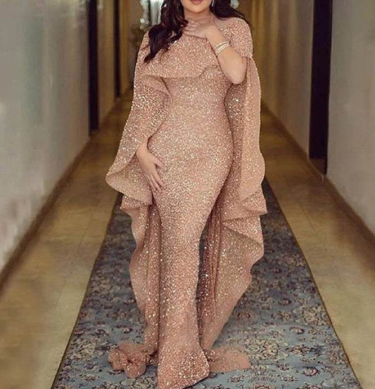 Luxury Mermaid Evening Dress – Dubai Gold Style - Pasha