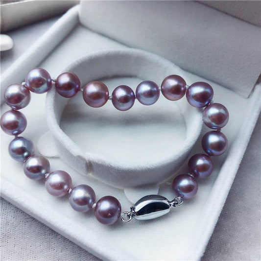 Princess Series Purple Simple Bracelet – Elegant Freshwater Pearl Jewelry - Pasha