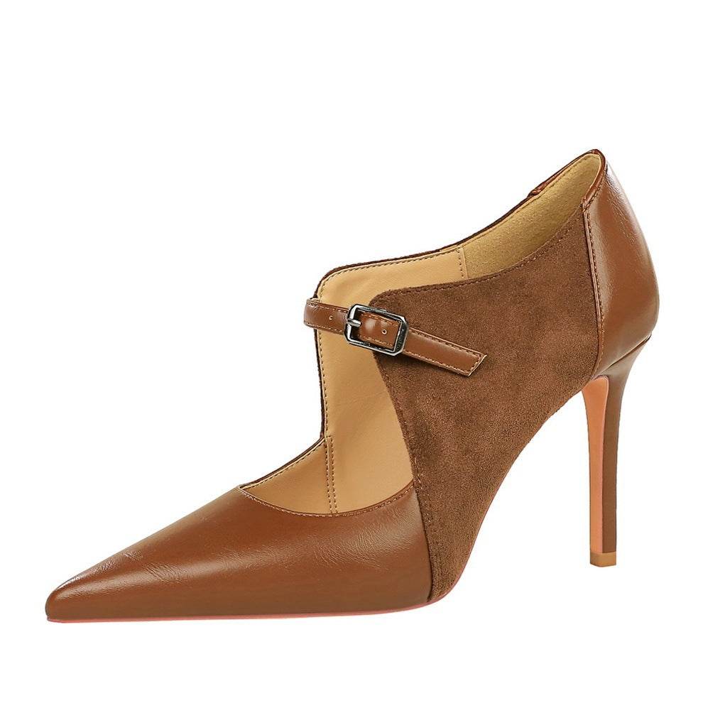 Vintage High Heels Stiletto Suede Pointed Toe - Pasha