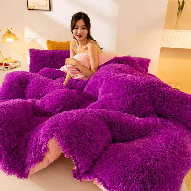 Super Soft Long Fleece Mink Crystal Velvet Thickened Warm Winter Quilt - Pasha