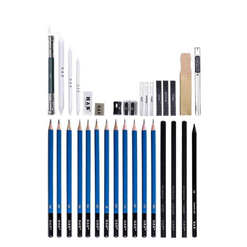 Professional Drawing Sketch Pencil Kit -Sketch Graphite 32 pcs Set - Pasha