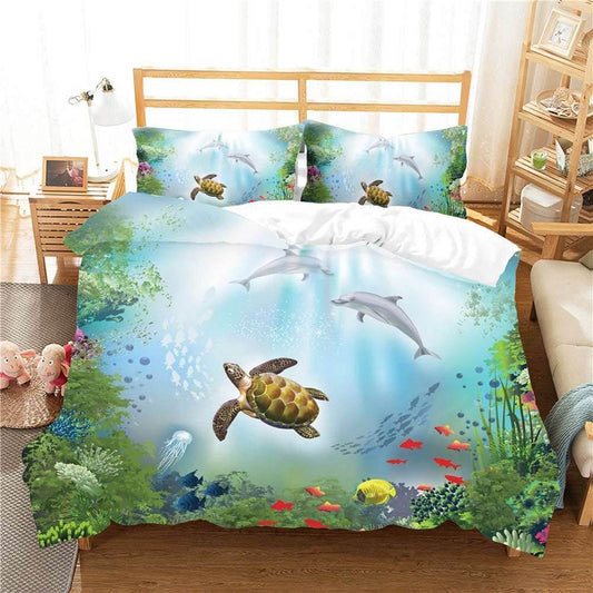 Ocean Quilt Set – Vibrant Undersea Bedding - Pasha