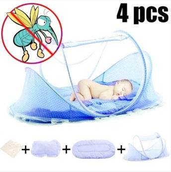 Baby Foldable Mosquito Net – Zipper & 4 Pcs - Pasha