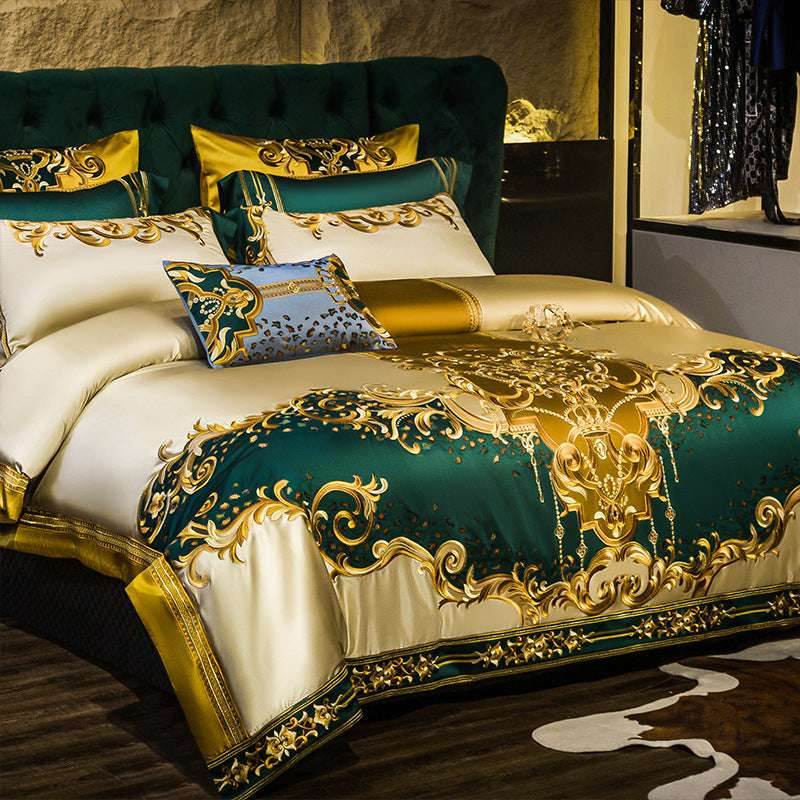 Satin Embroidered Bedding Set – Luxurious & Elegant - Pasha