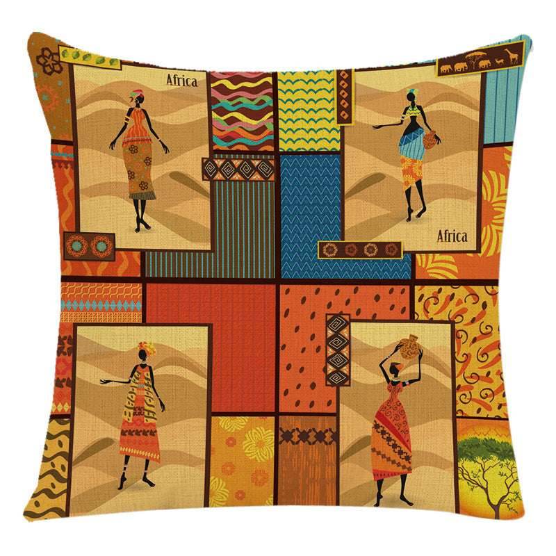 African Woman Pillow Cover-Stylish National Design - Pasha