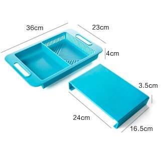 Ergonomic Multi-Function Cutting Board with Drain Basket - Perfect for Vegetables & Meat - Pasha