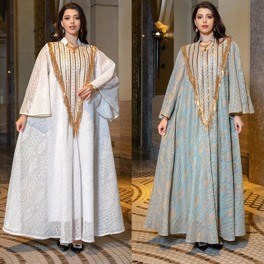 Arabic Style Evening Dress – Sequin & Embroidery Gown - Pasha