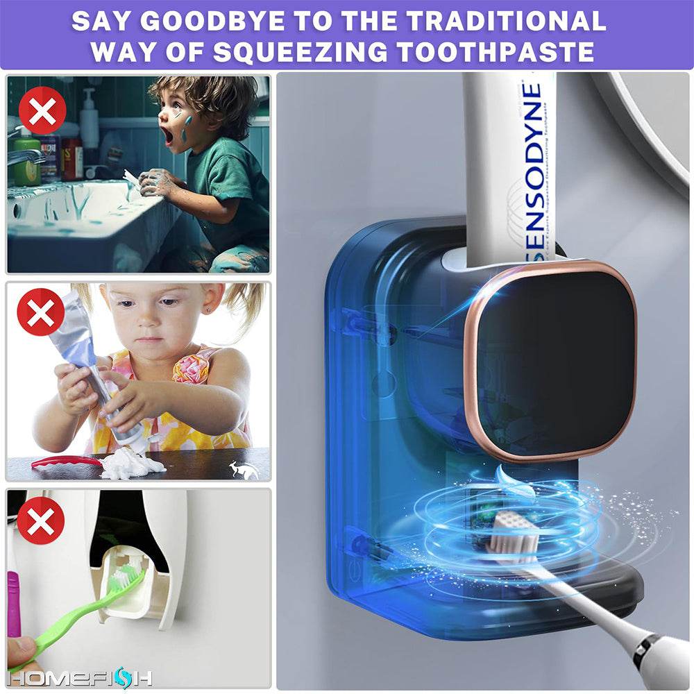 Automatic Induction Toothpaste Dispenser – Wall-Mounted Sensor Toothbrush Holder - Pasha