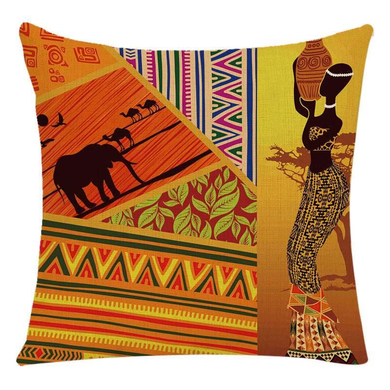 African Woman Pillow Cover-Stylish National Design - Pasha