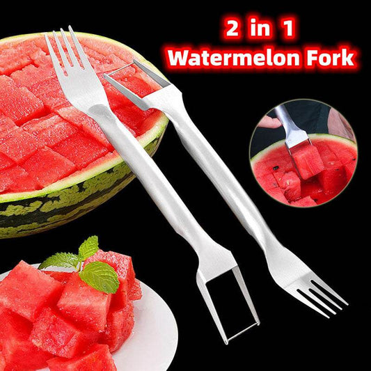 Watermelon Fork Slicer 2-in-1 – Stainless Steel Fruit Cutter for Easy Slicing - Pasha
