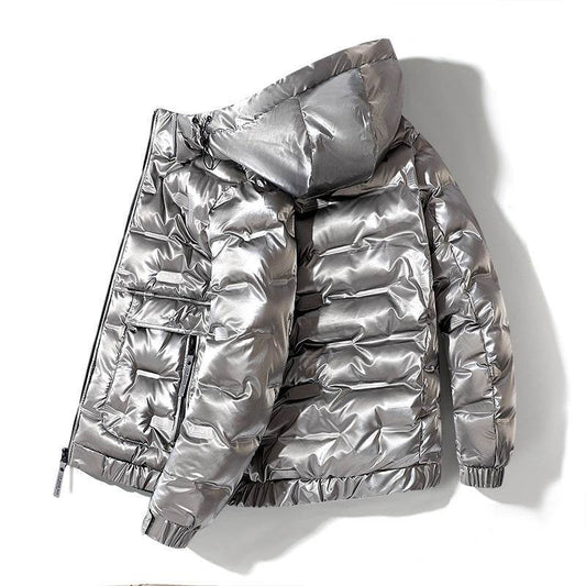 Men´s Hooded Parka Windbreaker Jacket-fashionable high shine look - Pasha