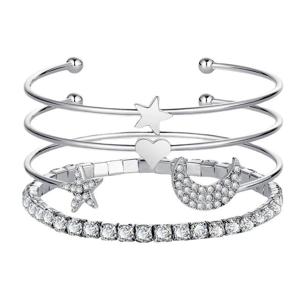 Ladies' Moon and Stars Bangles – Elegant Bracelets for Every Occasion - Pasha