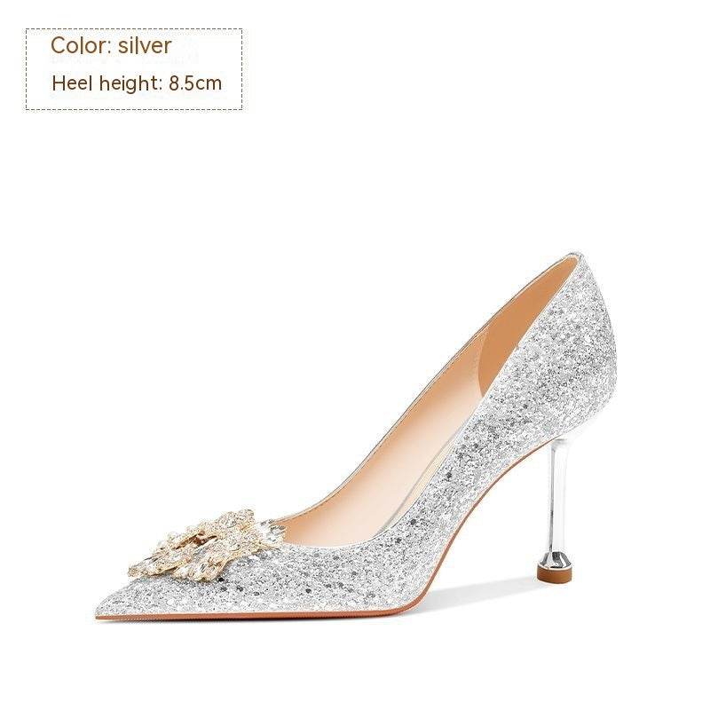 Wedding Bride Crystal High Heels - Pasha