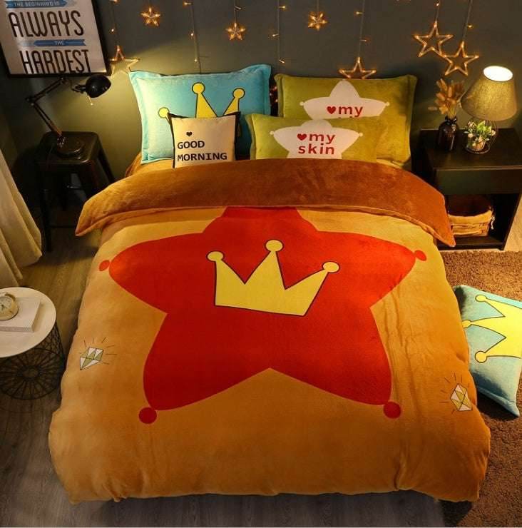 Warm Flannel Bedding Set - Pasha