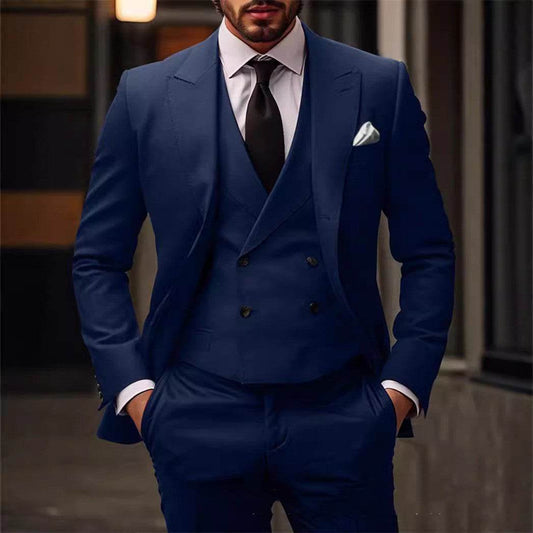 Men´s Elegant Plus Size 3 piece Suit-Cotton Blend - Pasha