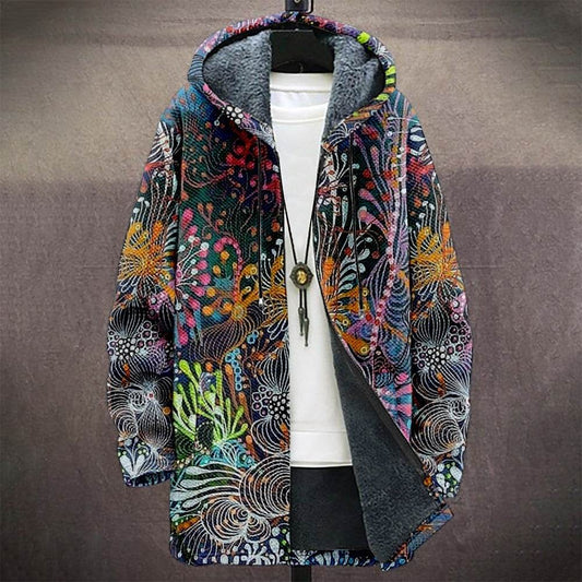 Men´s Zipper Hooded Cardigan Cotton-Padded Jacket Retro Style - Pasha