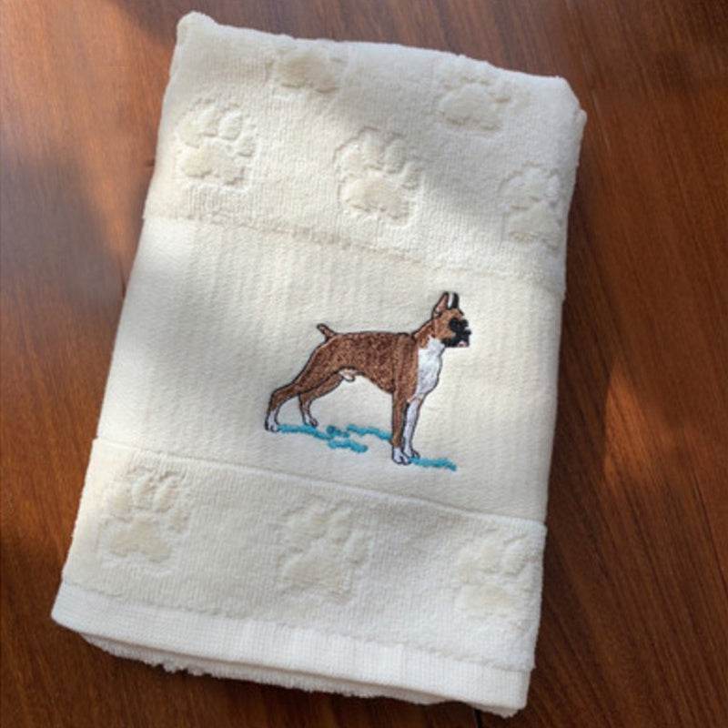 Embroidered Dog Towel – Pure Cotton & Absorbent - Pasha