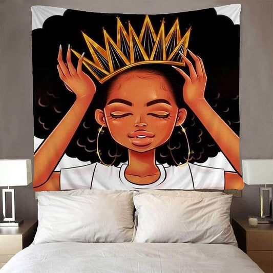 Afro Princess Tapestry – Bold & Beautiful Wall Art - Pasha