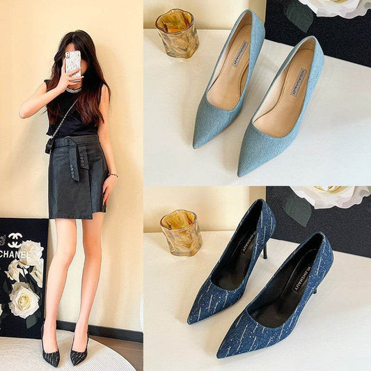 Stiletto High Heels Denim Style - Pasha
