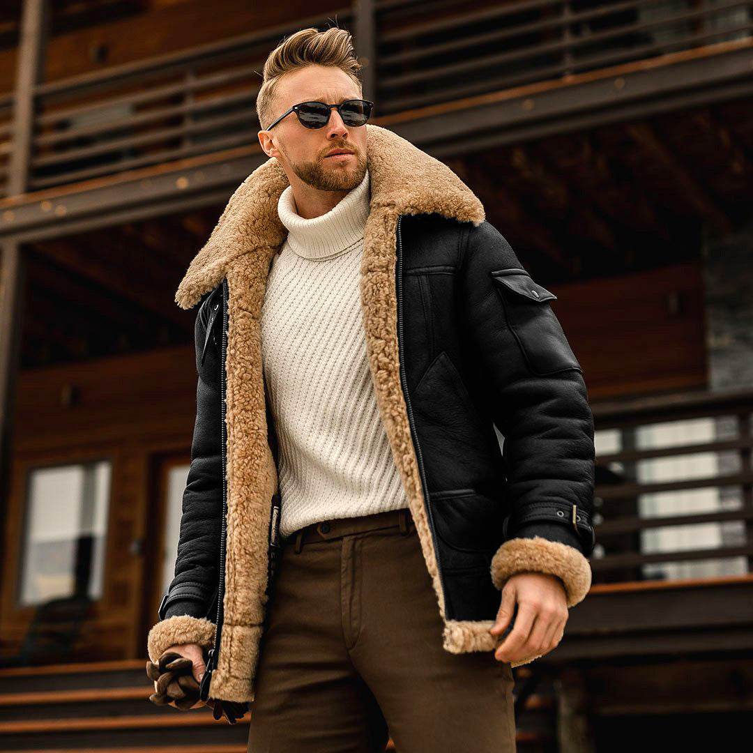 Men´s Fur Winter Coat-Retro Style - Pasha
