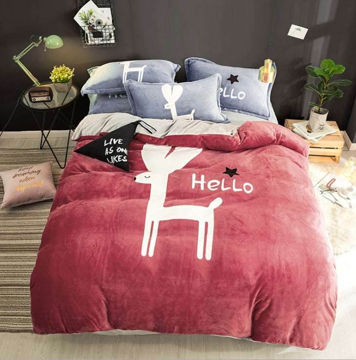 Warm Flannel Bedding Set - Pasha